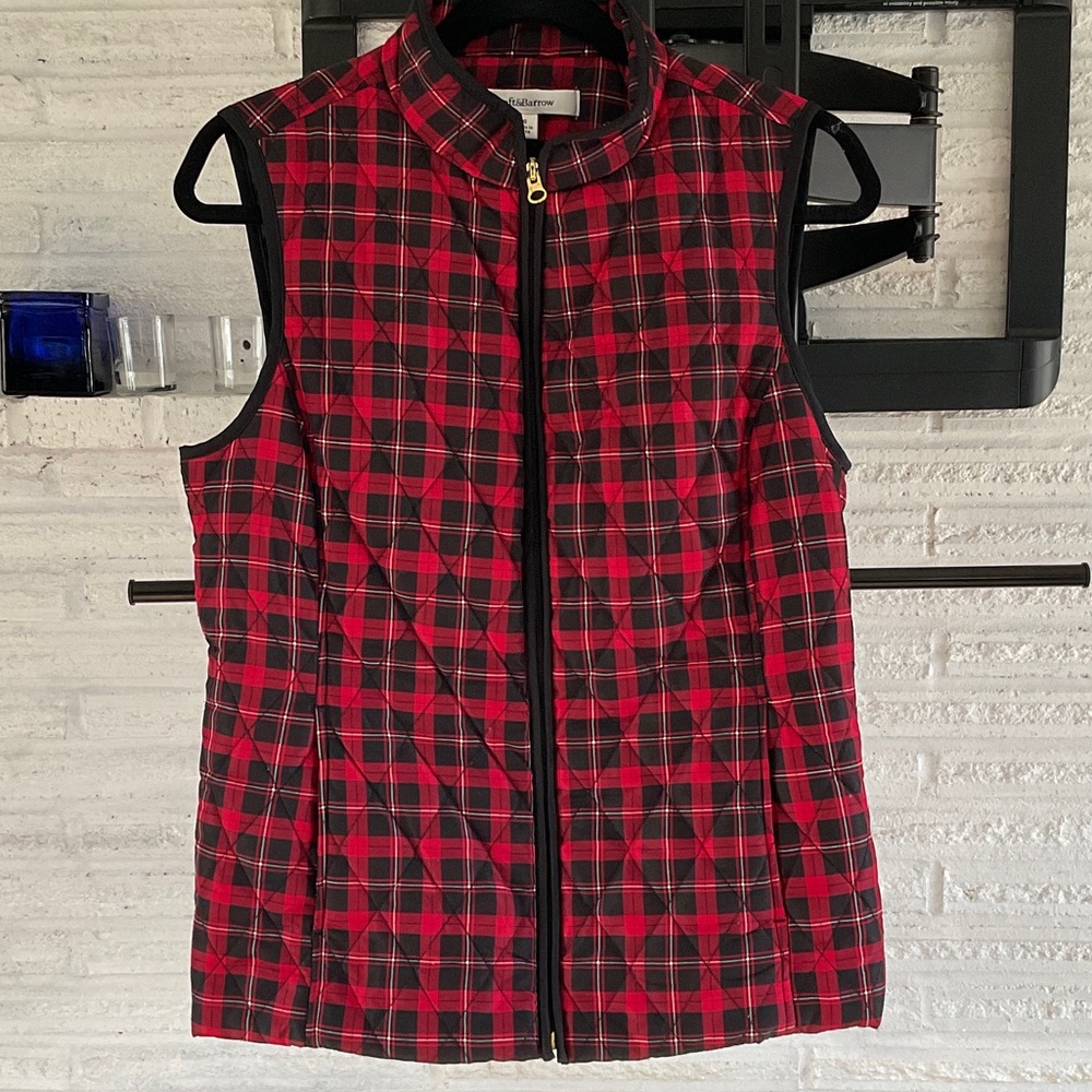 Croft & Barrow Quilted Plaid Puffy Women's Vest